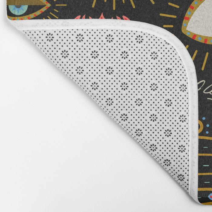 Milagro Love Hearts - Black Bath Mat Gallery Image 2