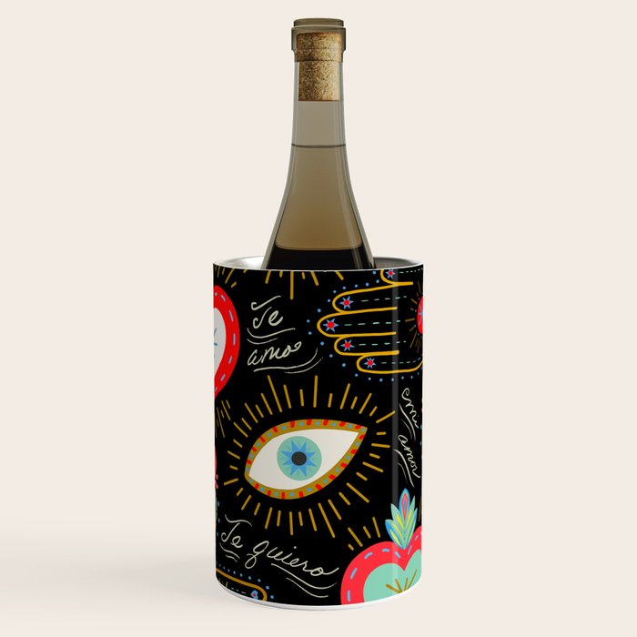 Milagro Love Hearts - Black Wine Chiller Gallery Image 1