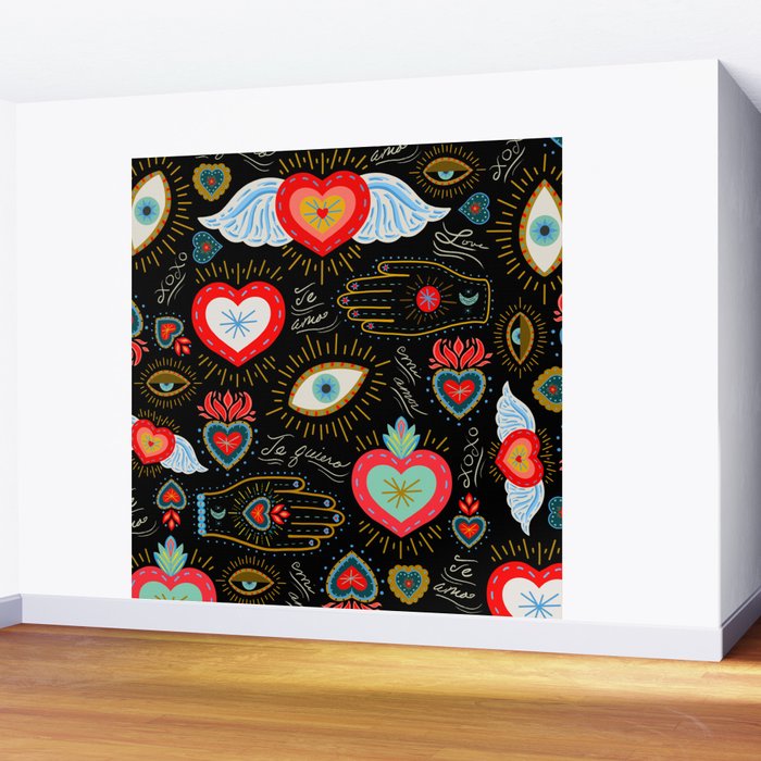 Milagro Love Hearts - Black Wall Mural Gallery Image 2