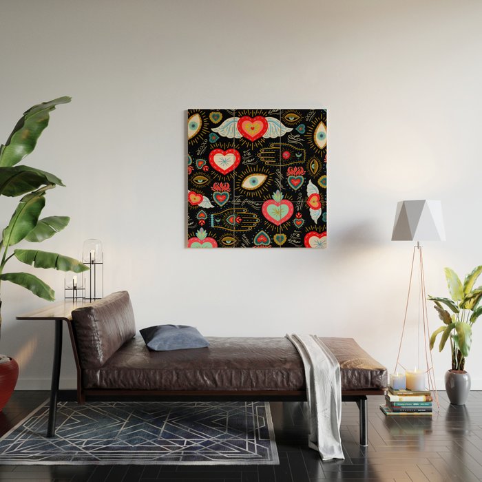 Milagro Love Hearts - Black Wood Wall Art Gallery Image 2