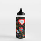 Milagro Love Hearts - Black Water Bottle Gallery Image 3