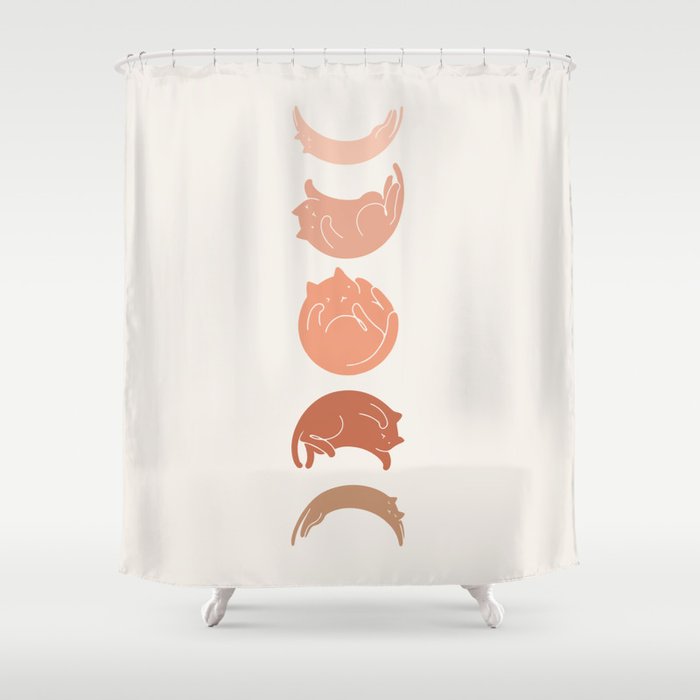 Cat Landscape 142: Cat Moon Shower Curtain Gallery Image 1