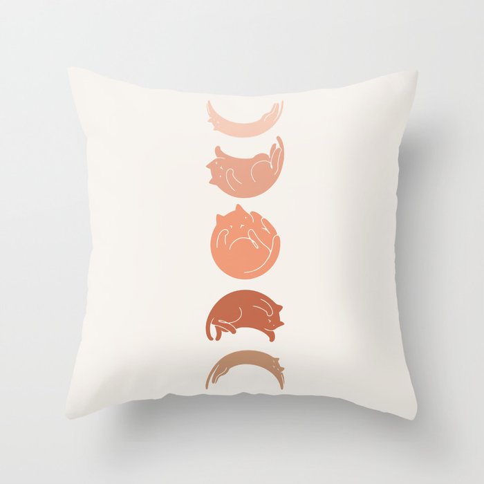 Cat Landscape 142: Cat Moon Throw Pillow Gallery Image 1
