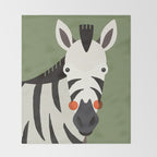 Zebra, Animal Portrait Throw Blanket Gallery Image 2