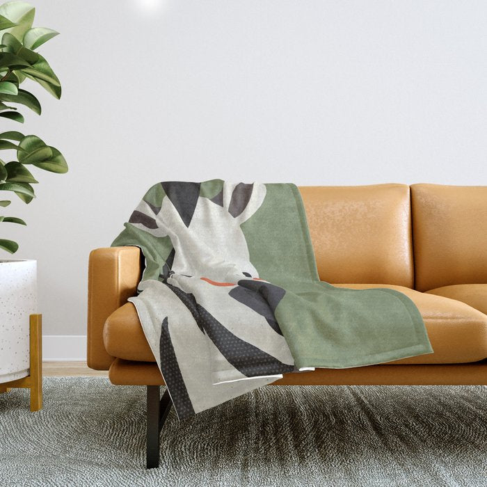 Zebra, Animal Portrait Throw Blanket Gallery Image 1