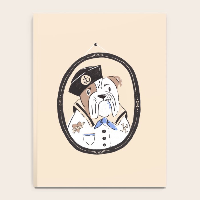 English Bulldog Sailor Illustration Notebook Gallery Image 4