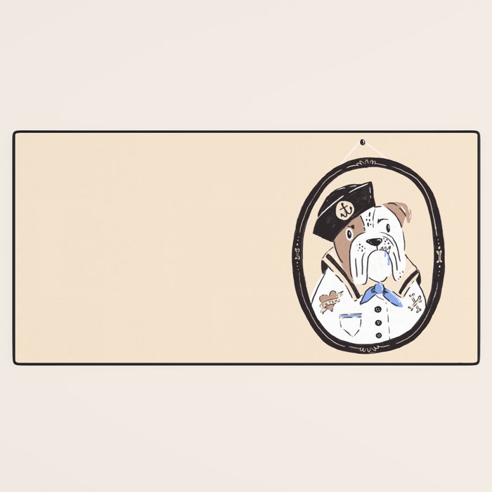 English Bulldog Sailor Illustration Desk Mat Gallery Image 3