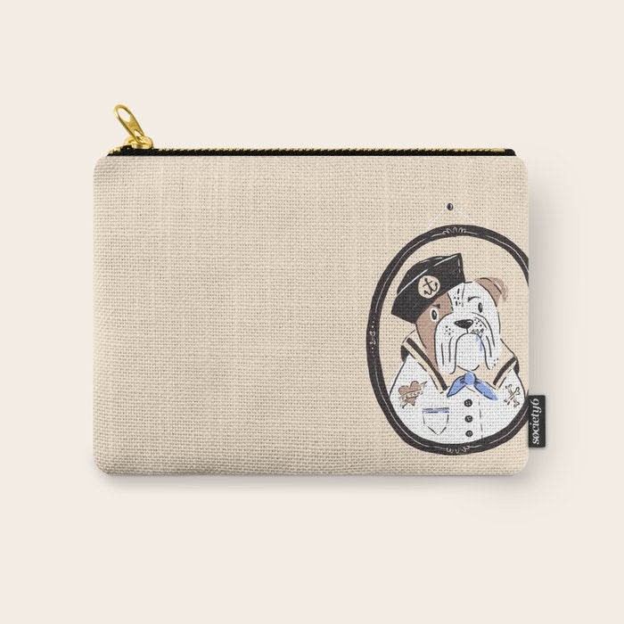 English Bulldog Sailor Illustration Carry All Pouch Gallery Image 1