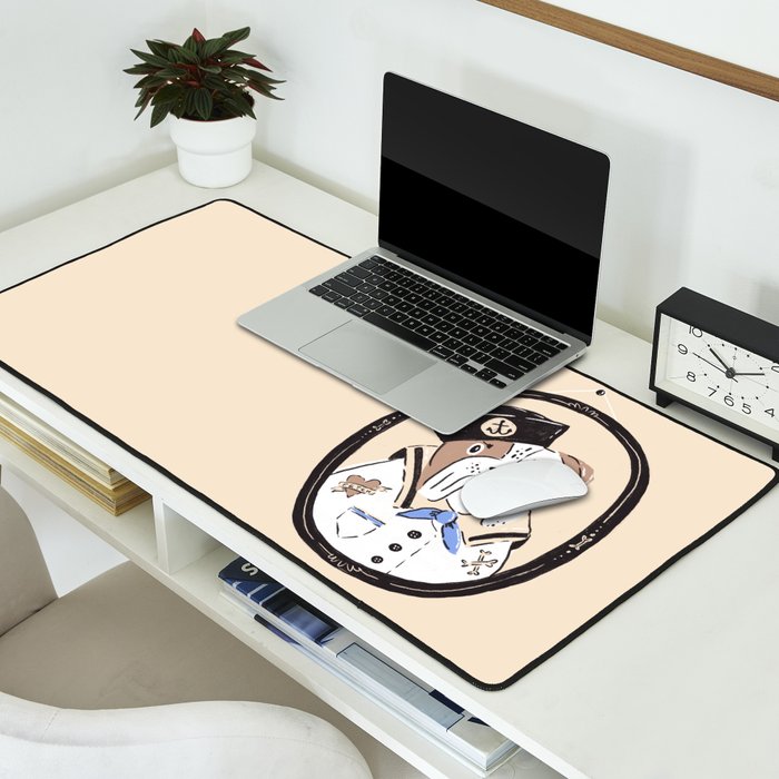 English Bulldog Sailor Illustration Desk Mat Gallery Image 2