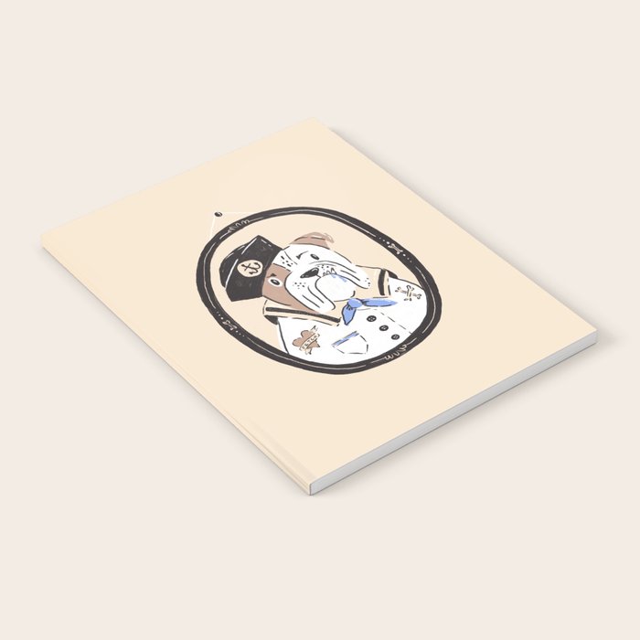 English Bulldog Sailor Illustration Notebook Gallery Image 1