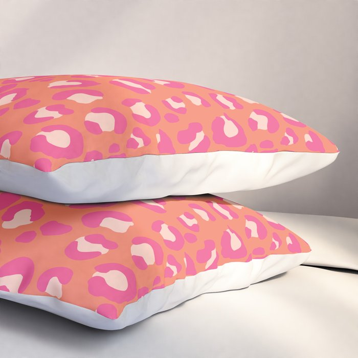 Leopard Print - Coral and Pink Pillow Sham Gallery Image 3