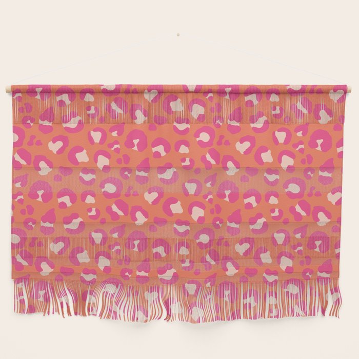 Leopard Print - Coral and Pink Wall Hanging Gallery Image 1