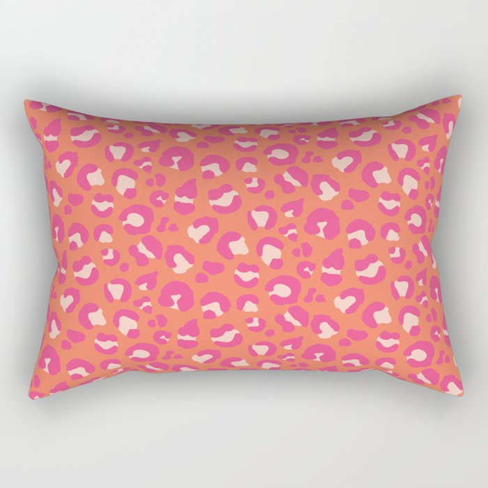 Leopard Print - Coral and Pink Rectangular Pillow Gallery Image 2