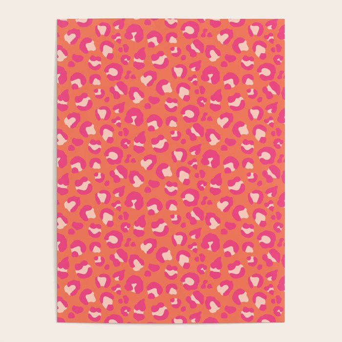 Leopard Print - Coral and Pink Poster Gallery Image 1