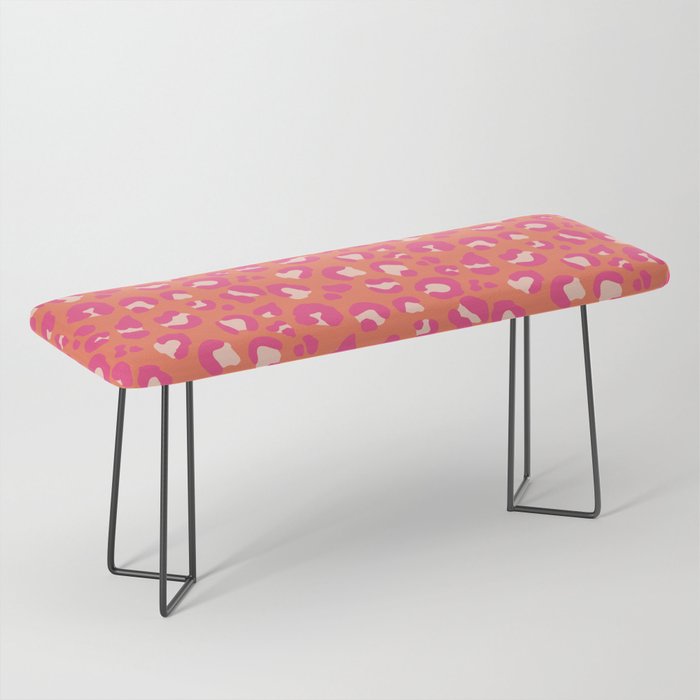 Leopard Print - Coral and Pink Bench Gallery Image 1