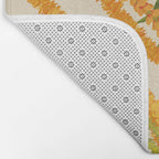 Diagonal Lei Pikake Orange Lokelani Pakalana Puakenikeni tileaf on beige Bath Mat Gallery Image 2