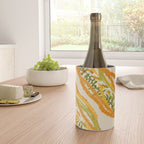 Diagonal Lei Pikake Orange Lokelani Pakalana Puakenikeni tileaf on beige Wine Chiller Gallery Image 4