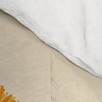 Diagonal Lei Pikake Orange Lokelani Pakalana Puakenikeni tileaf on beige Comforter Gallery Image 4