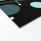 Atomic Age Dots And Starbursts Black Turquoise Welcome Mat Gallery Image 2