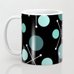 Atomic Age Dots And Starbursts Black Turquoise Coffee Mug Gallery Image 3
