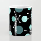 Atomic Age Dots And Starbursts Black Turquoise Coffee Mug Gallery Image 4
