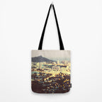 Diamond Head Sunset - Honolulu Hawaii, Abstract Travel Photography Tote Bag Gallery Image 2