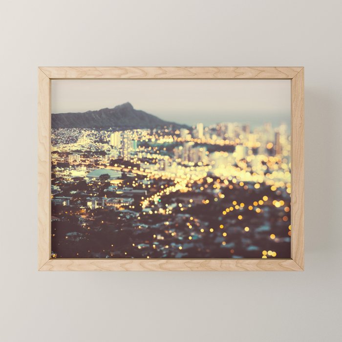 Diamond Head Sunset - Honolulu Hawaii, Abstract Travel Photography Mini Art Print Gallery Image 1