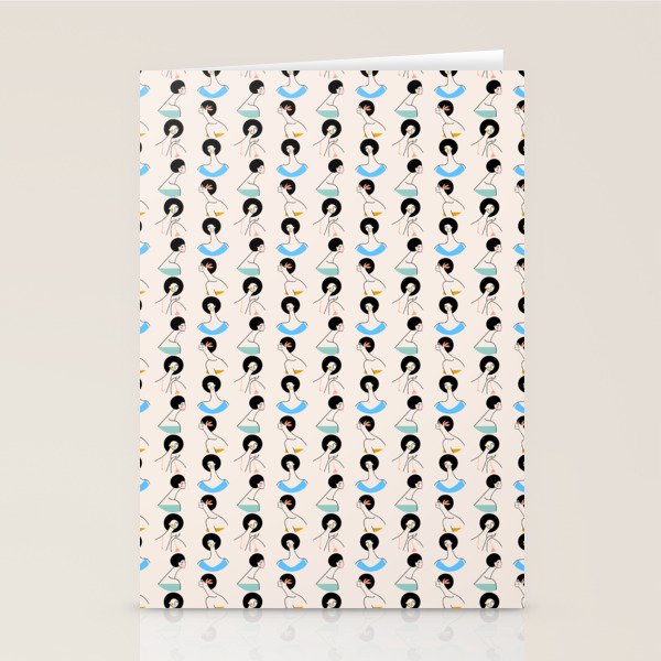 Retro Ladies Pattern Stationery Card Gallery Image 1
