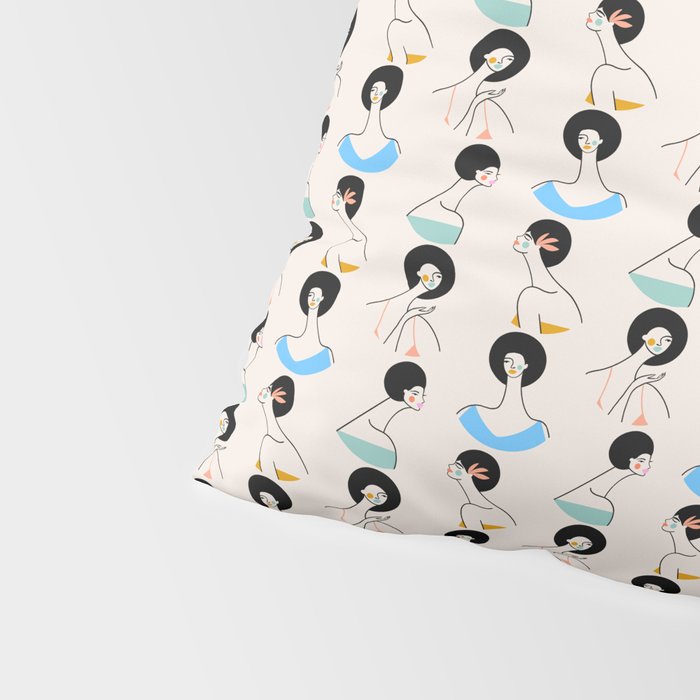 Retro Ladies Pattern Pillow Sham Gallery Image 4