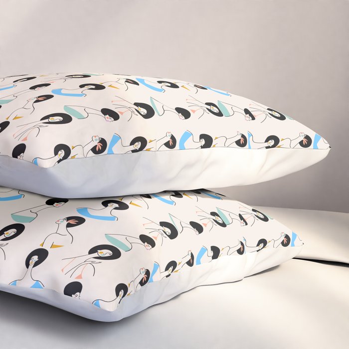 Retro Ladies Pattern Pillow Sham Gallery Image 3