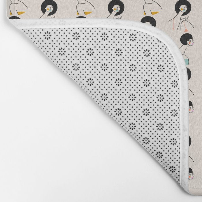 Retro Ladies Pattern Bath Mat Gallery Image 2