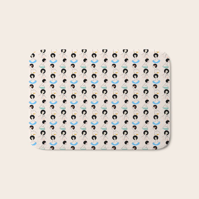 Retro Ladies Pattern Bath Mat Gallery Image 1