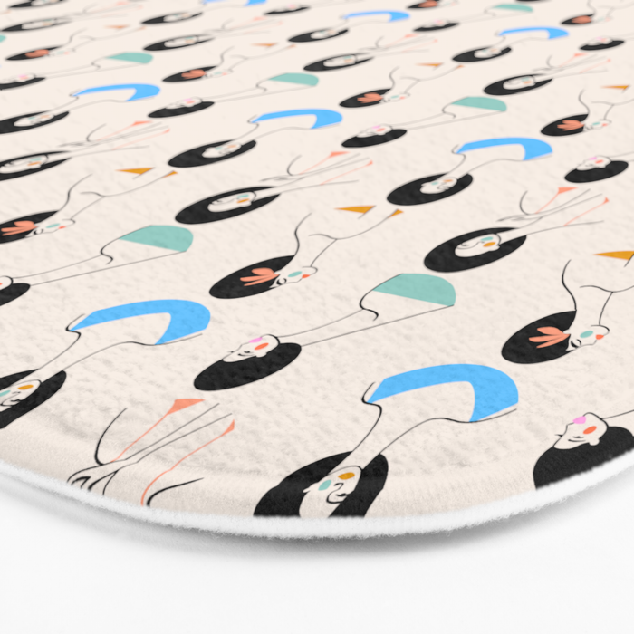 Retro Ladies Pattern Bath Mat Gallery Image 3