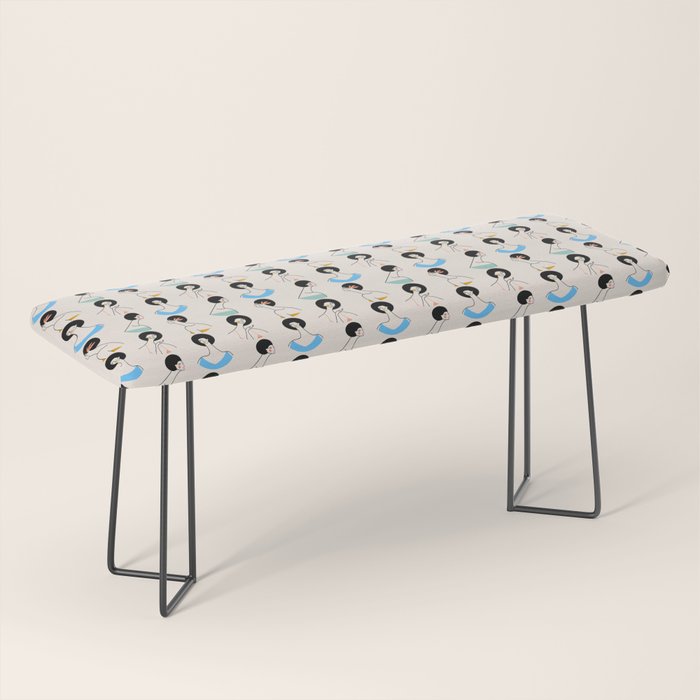Retro Ladies Pattern Bench Gallery Image 1