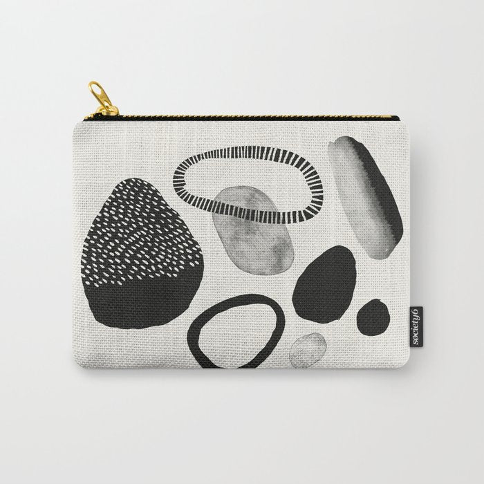 Monochrome Abstract Shapes #1  Carry All Pouch Gallery Image 1