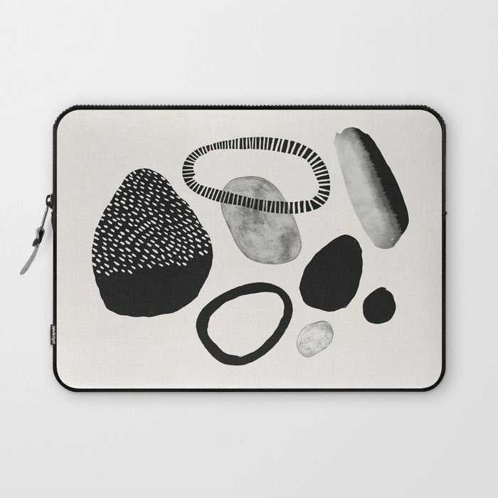 Monochrome Abstract Shapes #1  Laptop Sleeve Gallery Image 1