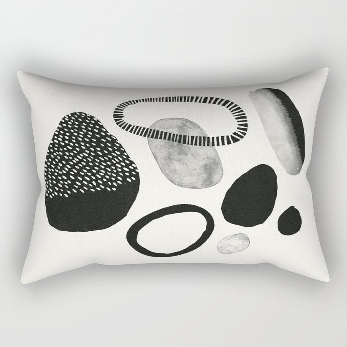 Monochrome Abstract Shapes #1  Rectangular Pillow Gallery Image 2