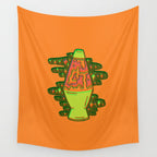Lit lava lamp in orange in 3D Wall Tapestry Gallery Image 4