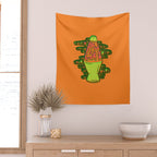 Lit lava lamp in orange in 3D Wall Tapestry Gallery Image 2