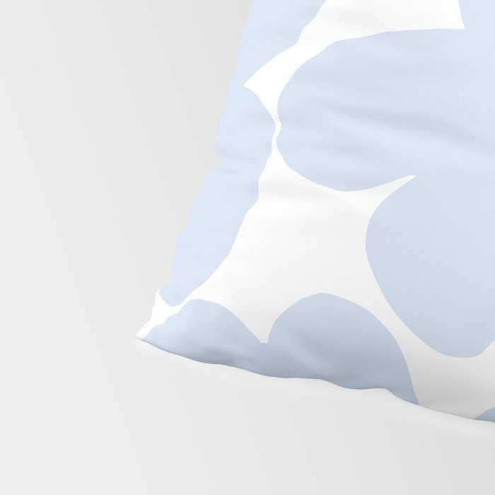 Large Baby Blue Retro Flowers White Background #decor #society6 #buyart Pillow Sham Gallery Image 4