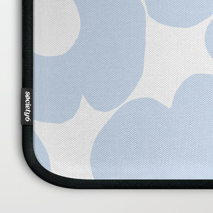 Large Baby Blue Retro Flowers White Background #decor #society6 #buyart Laptop Sleeve Gallery Image 3