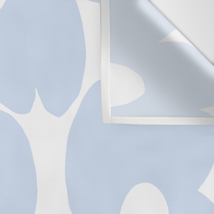 Large Baby Blue Retro Flowers White Background #decor #society6 #buyart Wall Tapestry Gallery Image 3