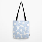 Large Baby Blue Retro Flowers White Background #decor #society6 #buyart Tote Bag Gallery Image 2