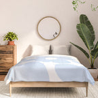 Large Baby Blue Retro Flowers White Background #decor #society6 #buyart Comforter Gallery Image 3