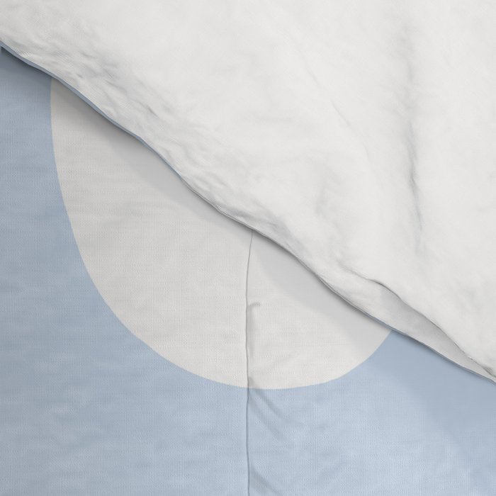 Large Baby Blue Retro Flowers White Background #decor #society6 #buyart Comforter Gallery Image 4
