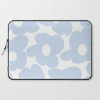 Large Baby Blue Retro Flowers White Background #decor #society6 #buyart Laptop Sleeve Gallery Image 2
