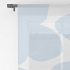 Large Baby Blue Retro Flowers White Background #decor #society6 #buyart Window Curtain Gallery Image 2