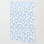 Large Baby Blue Retro Flowers White Background #decor #society6 #buyart Wallpaper Gallery Image 2