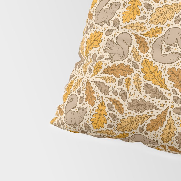 Oak & Squirrels | Autumn Yellows Palette Pillow Sham Gallery Image 4