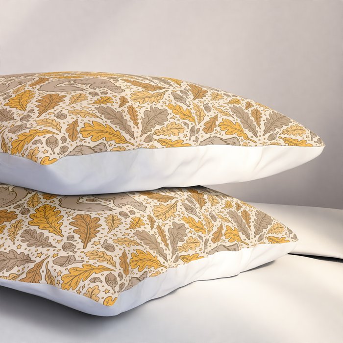 Oak & Squirrels | Autumn Yellows Palette Pillow Sham Gallery Image 3